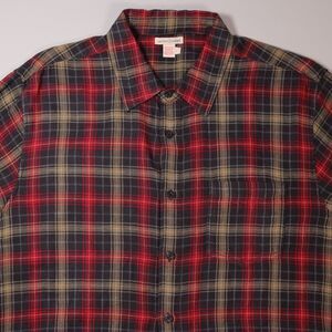 Carbon 2 Cobalt Long Sleeve Flannel Red Gray Plaid Shirt Men's Large